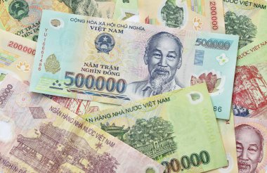  Beyaz arka planda Vietnamlı Dong veya Vnd banknotu 