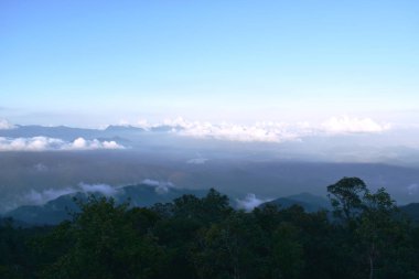  landscape of mountain with mist at Ba Na hills in Vietnam