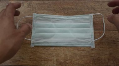 Burun ve ağızdan korunmak için el yapımı hijyenik maske.