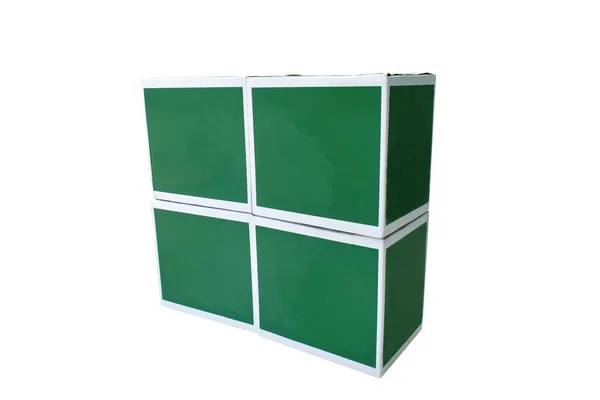 白を基調とした緑と白の箱 — ストック写真