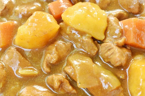Schweinefleisch Mit Kartoffeln Und Karotten Japanischem Curry Auf Teller — Stockfoto