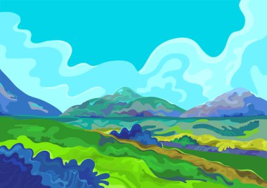 manzara, vektör çizim