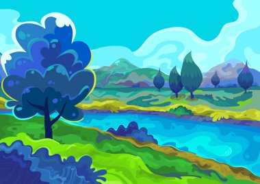 manzara, vektör çizim