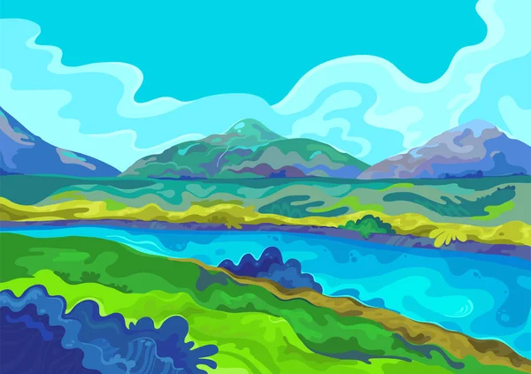 Paisaje, ilustración vectorial — Vector de stock