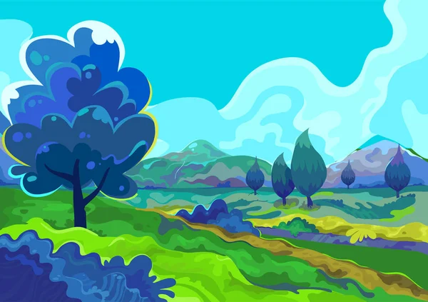 Paisaje, ilustración vectorial — Vector de stock