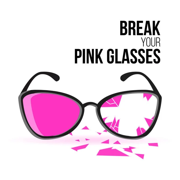 Pink glasses are broken Vector Art Stock Images | Depositphotos
