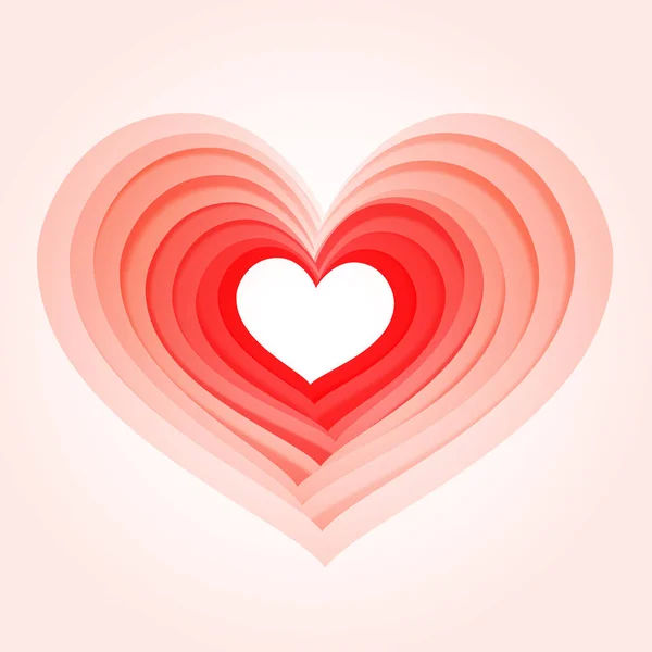 Hermoso Corazón Rojo. Valentine Icon Shape. Lugar para el texto. Para pancartas y tarjetas de felicitación. Ilustración vectorial — Vector de stock