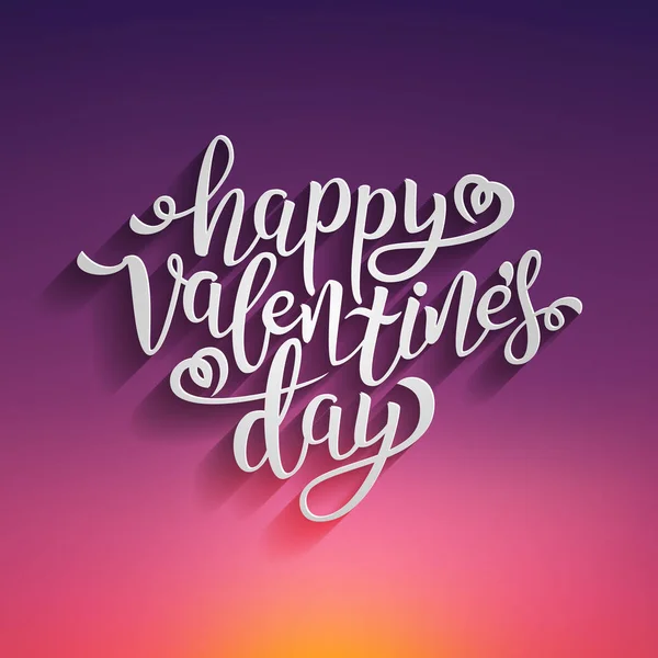 Buon San Valentino. Posto per il testo. Sfondo multicolore. Bellissimo biglietto di auguri con bianco Vintage mano Lettering testo per il vostro disegno. Concetto di festeggiamento festivo. Illustrazione vettoriale — Vettoriale Stock