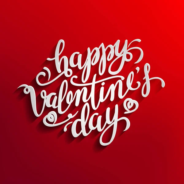 Carte de Saint-Valentin drôle. Happy Valentine's Day Hand Drawing Vector Lettering Design. Place pour le texte. Belle carte de vœux rouge avec texte vintage blanc pour votre conception. Illustration vectorielle — Image vectorielle