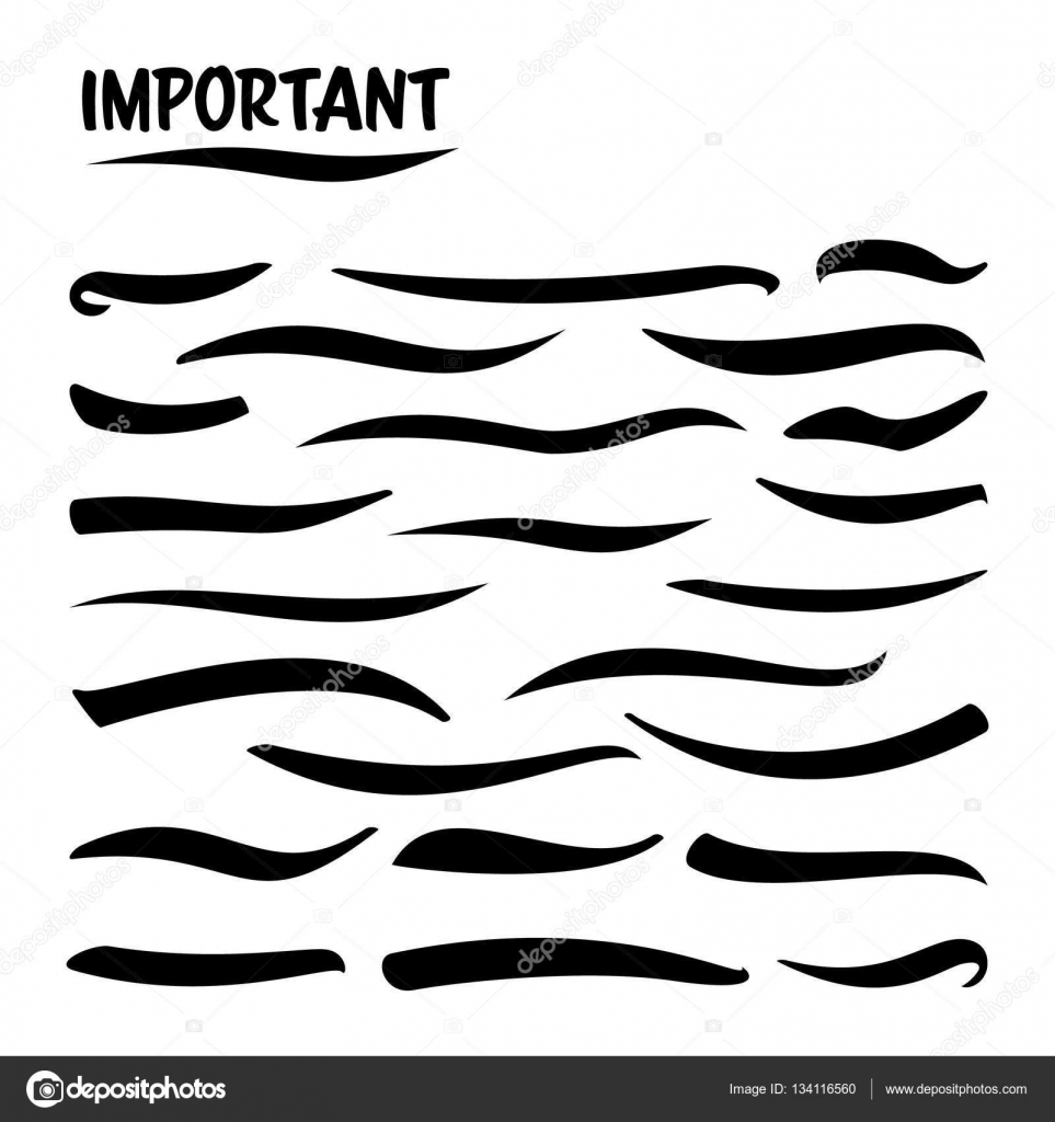 Download Underline Stroke Set. Handmade Stroke Lines Isolated On ...