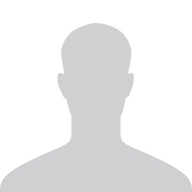 Erkek profil fotoğraf silüeti. Beyaz arka plan üzerinde izole gri kişi resmi. Web tasarımınız için iyi bilinmeyen fotoğraf kullanıcı siluet. En az düz sembolü. Vektör çizim