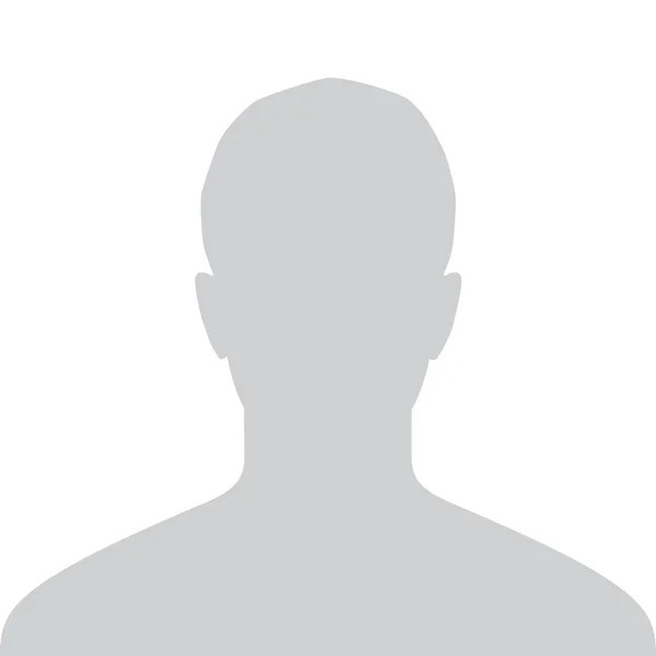 Headshot. Mannelijke standaardprofiel. Grijze persoon foto geïsoleerd op een witte achtergrond. Goede Man Headshot voor uw gebruiker-webdesign. Minimale platte symbool. Vectorillustratie — Stockvector