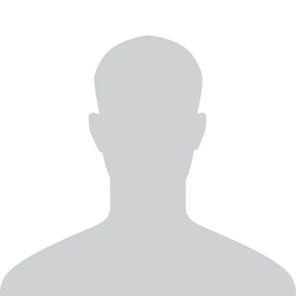 Foto silhueta de perfil masculino. Imagem da pessoa cinzenta isolada no fundo branco. Boa silhueta do usuário da foto desconhecida para seu Web Design. Símbolo plano mínimo. Ilustração vetorial —  Vetores de Stock
