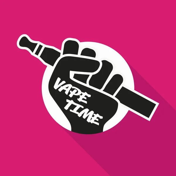 Ikona VAPE. Ruka držící E-cigarety. Vaping Symbol na světlé pozadí. Odpařování pera zařízení v ruce. Vektorové ilustrace. — Stockový vektor
