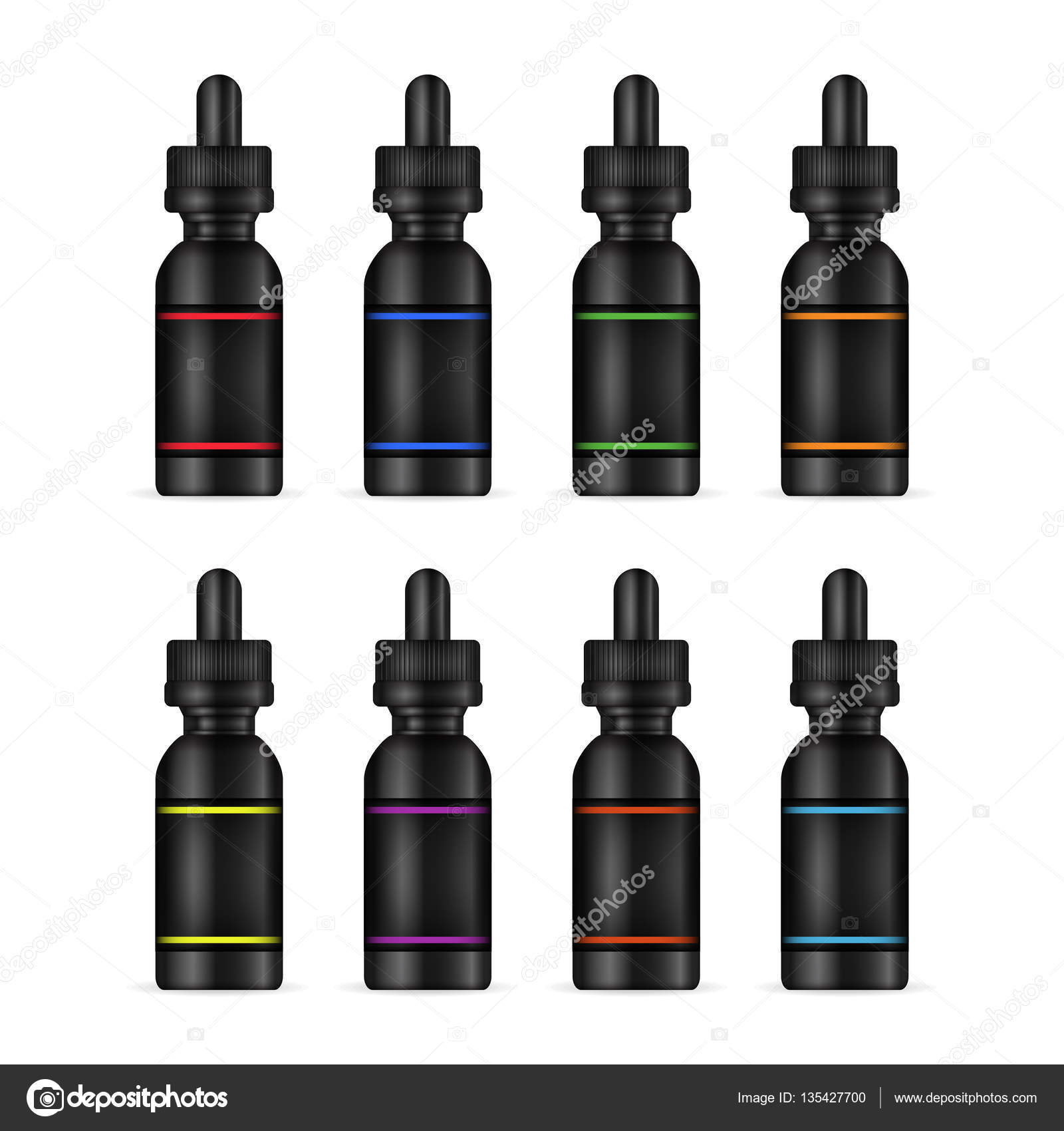 Download Vape Liquid Bottles Set Photo Realistic E Liquid Bottle Mock Up Of Different Flavor Tastes Of Electronic Cigarette White Background Vector Illustration Vector Image By C Pikepicture Vector Stock 135427700