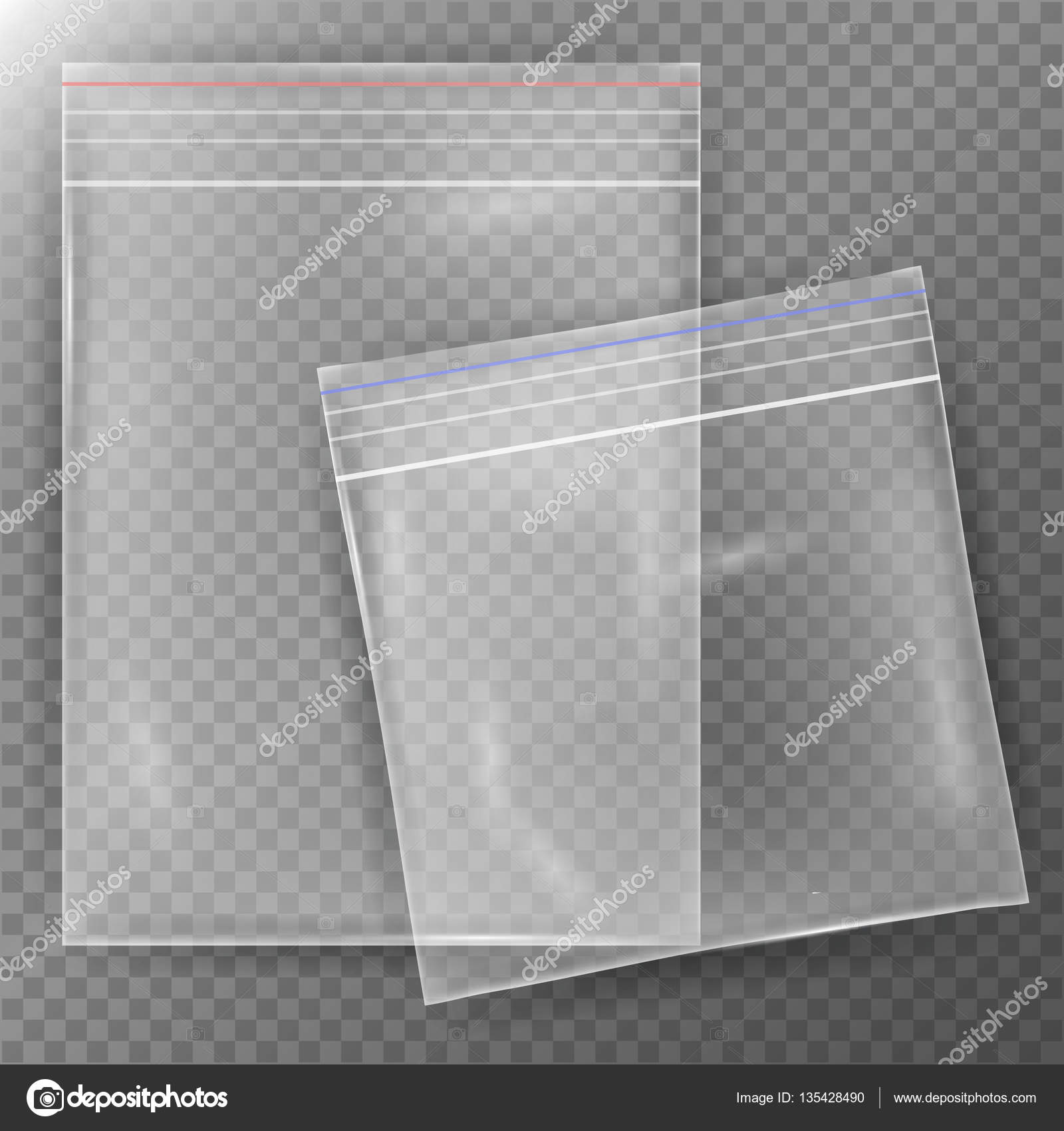 Download Transparent Plastic Bag. Set Reality Nylon Icon Background ...