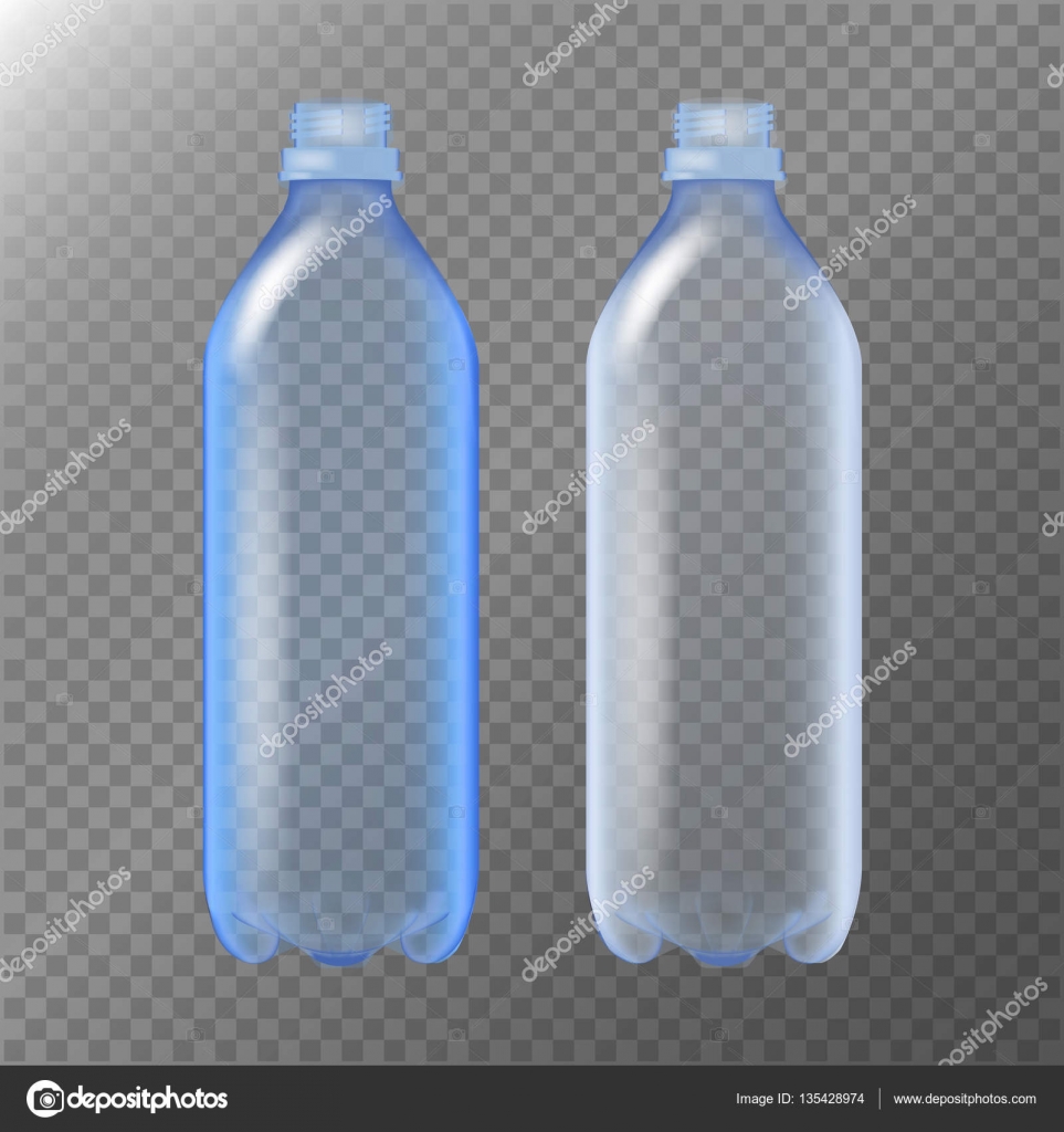 Download Empty Transparent Bottle Set Realistic Blank Plastic Blue Water Bottle Mock Up For Your Design Vector Template Background Vector Image By C Pikepicture Vector Stock 135428974