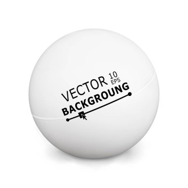 Ping Pong topu. Beyaz fotoğraf gölge ile gerçekçi 3d top. Beyaz arka plan üzerinde izole. Etkinlik oyunu. Masa Tenisi. Vektör çizim