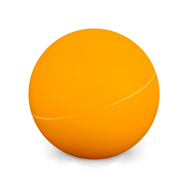 Ping-pong labda elszigetelt fehér Background. Fehér fotó realisztikus 3D-s narancssárga labdát árnyék. A következő dolog: A népszerű játék asztali tenisz. Vektoros illusztráció — Stock Vector