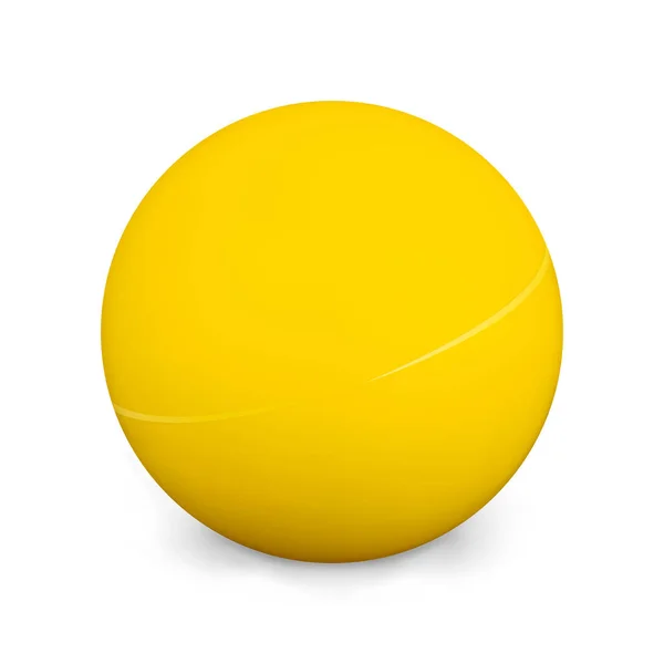 Ping-pong labda elszigetelt fehér Background. Fotó realisztikus 3D-s sárga labda-árnyéka. A következő dolog: A népszerű játék asztali tenisz. Vektoros illusztráció — Stock Vector