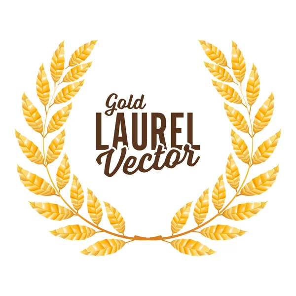 Ouro Laurel Vector. Shine Wreath Award Design —  Vetores de Stock