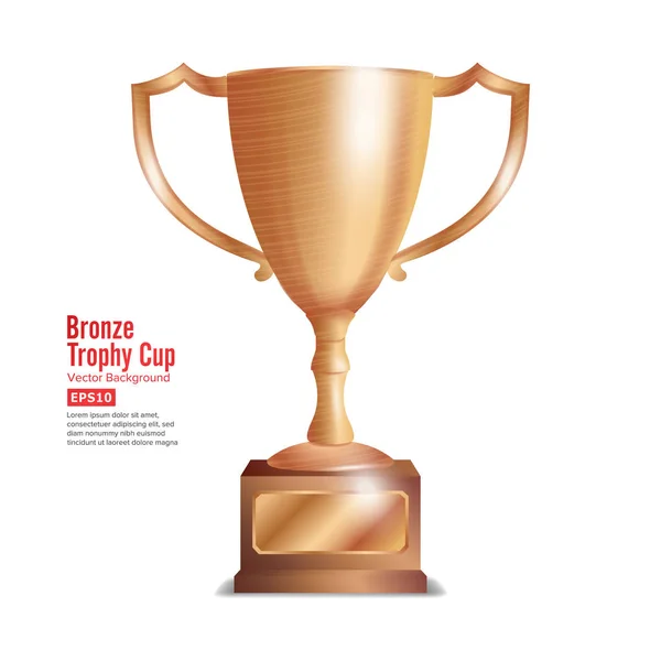 Bronz trófea kupa. Győztes koncepció. Tervezési díj. Elszigetelt fehér háttér vektor illusztráció — Stock Vector
