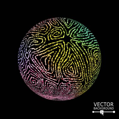 Lüks küre Swirled çizgili. Parlayan kompozisyon vektör