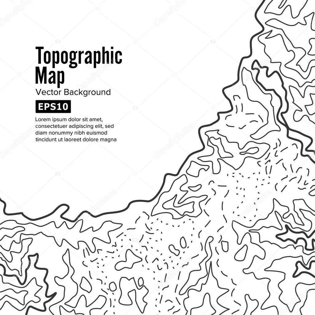 Topographic Map Background Concept. Elevation . Topo Contour  . Isolated On White