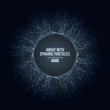 Array Vector With Dynamic Particles. Big Data Complex. Graphic Abstract Background With Lighting Effect clipart svg vector 