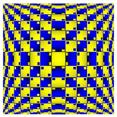 Optik yanılsama. Vektör 3d sanat. Deformasyon dinamik etkisi. Geometrik sihirli arka plan.