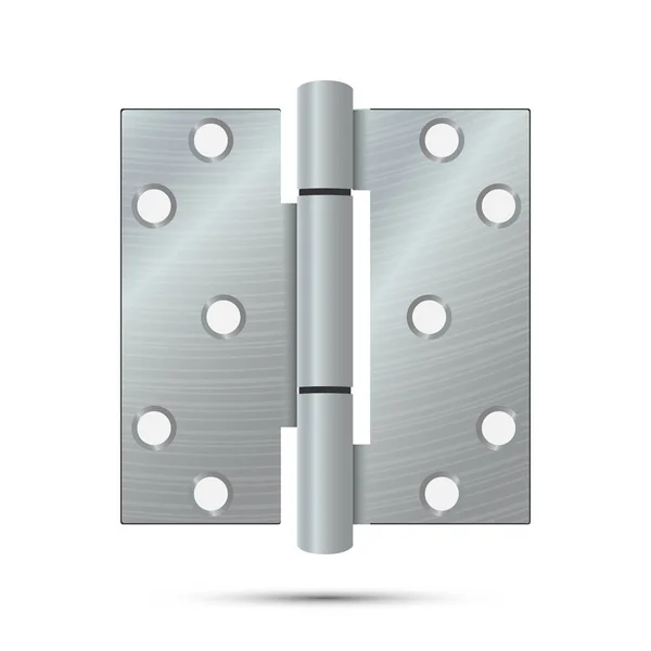 Charnière de porte vecteur. Fer à repasser classique et industriel isolé sur fond blanc. Icône de charnière en métal de porte d'entrée simple. En acier inoxydable. Illustration de stock — Image vectorielle