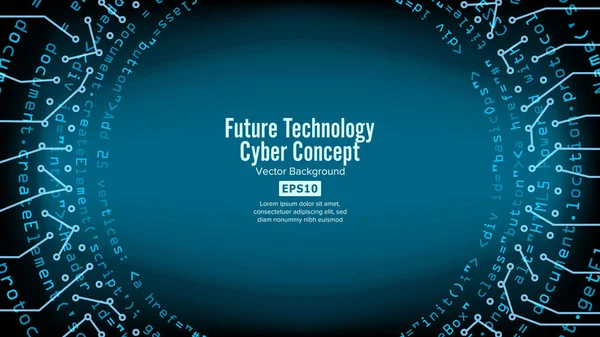 抽象的な未来技術背景ベクトル。セキュリティ印刷。青の電子ネットワーク。デジタル システム設計 — ストックベクタ