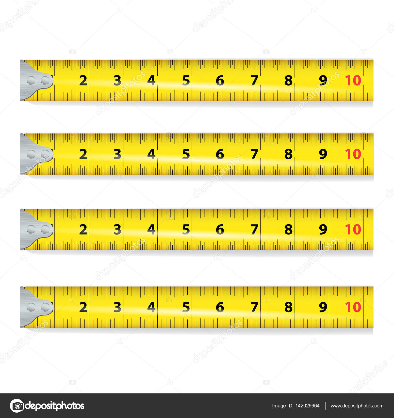 Metric And Imperial Tape Measures Stock Illustration - Download