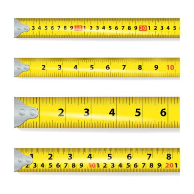 Yellow Measure Tape On White Background Vector clipart