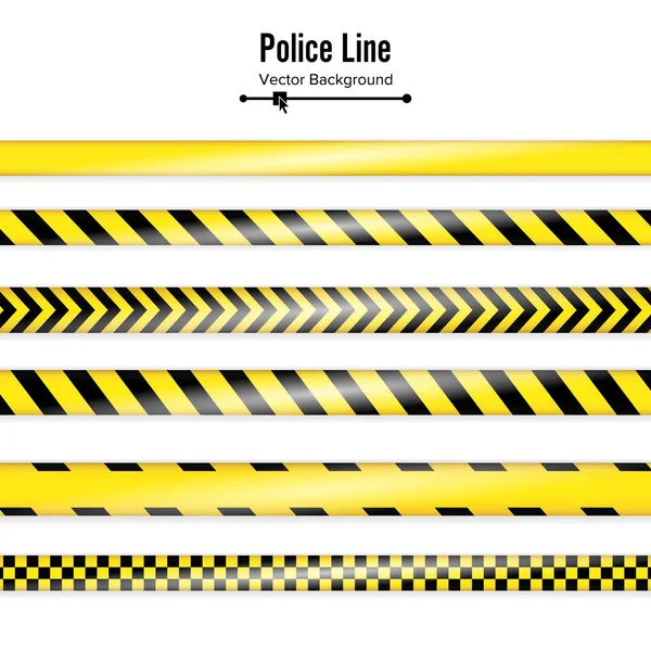 Gelb mit schwarzer Polizeikette. Gefahr Quarantäne-Bänder. isoliert auf weißem Hintergrund. Vektorillustration — Stockvektor