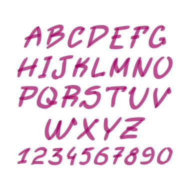 İşaretçi el Doodle simgeler vektör yazılı. Harf, rakam