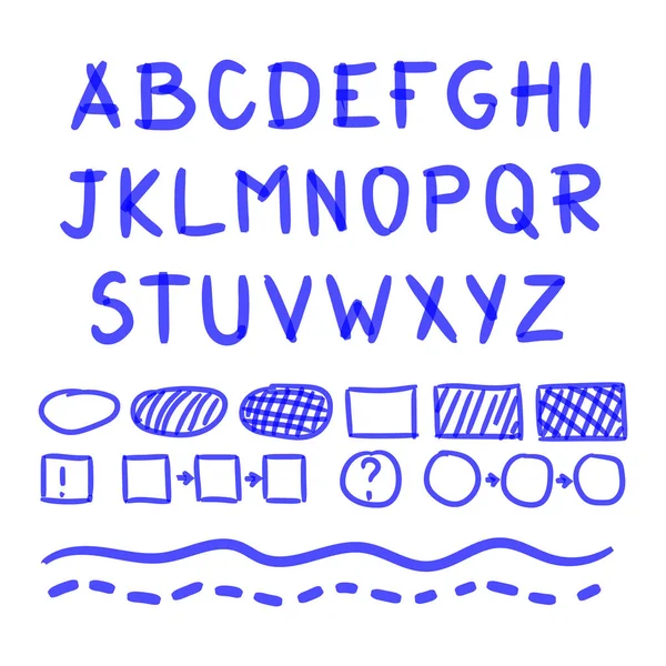 Маркер Рука написана Додл букви і математичні символи Вектор — стоковий вектор