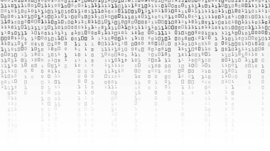 Binary Code Background Vector. Black And White Background With Digits On Screen. clipart