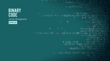 Binary Code Background Vector. Algorithm Binary, Data Code, Decryption And Encoding clipart svg vector 
