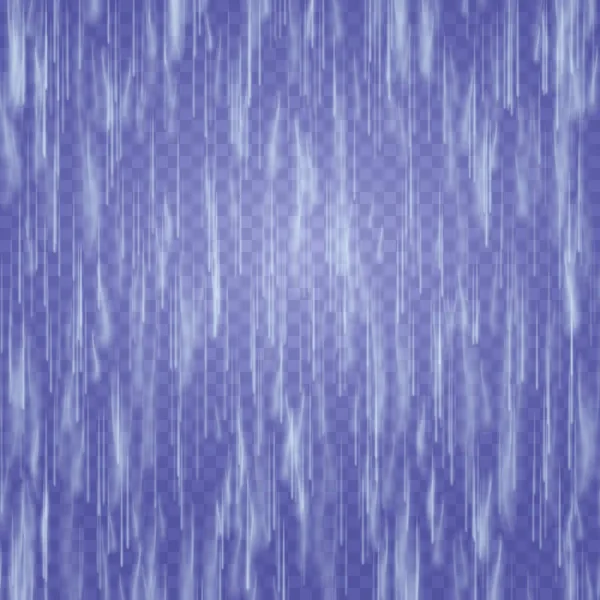透明な滝ベクトル。抽象的な落下水テクスチャです。自然または人工の青い水滴ウォールです。市松模様の背景。Eps 10 ストック イラスト — ストックベクタ