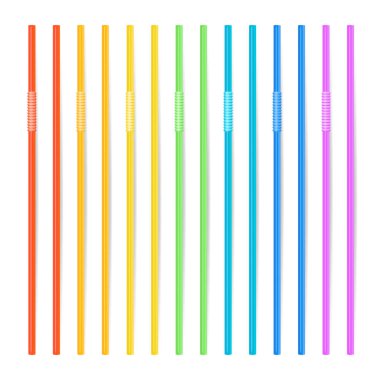 Payet vektör içme. Beyaz arka planda izole 3d çizgili simge kümesi. Vektör çizim