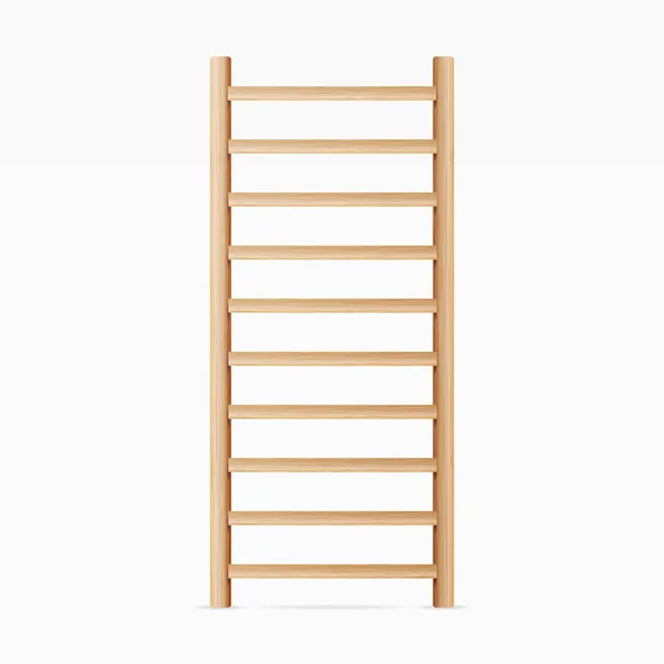 Turnen muur Bars Ladder. Zweedse trap sport Turnen Ladder. Turnen muur sportschool Tool. Sport van de Ladder Trainer muur oefeningen Turnen Ladder en muur Bars Vector. — Stockvector