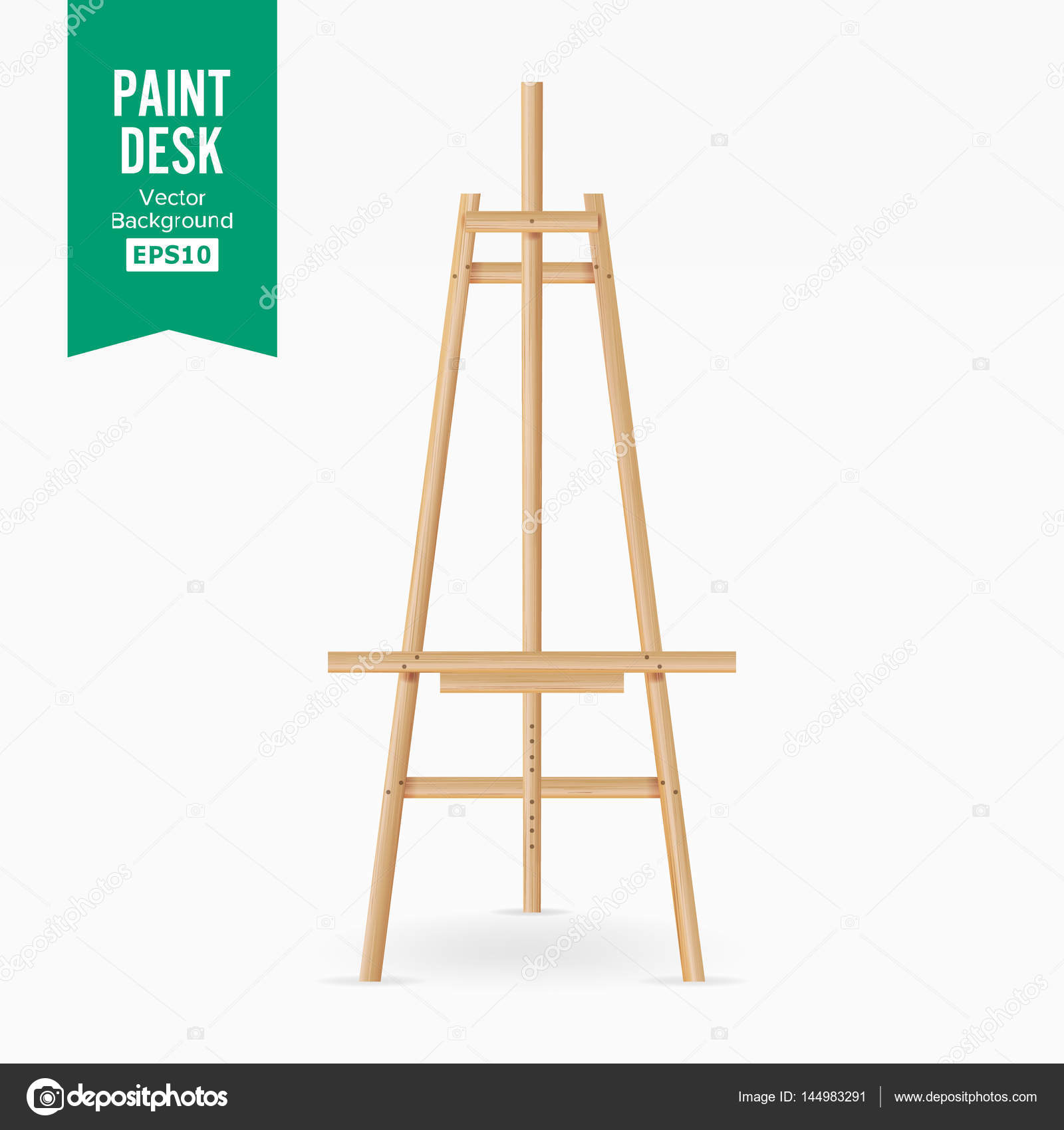 Paint desk wooden easel template Royalty Free Vector Image