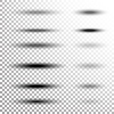 Şeffaf yumuşak gölge vektör. Damalı zemin üzerine izole yumuşak kenarlı saydamlık Oval gölge. Tasarım öğesi