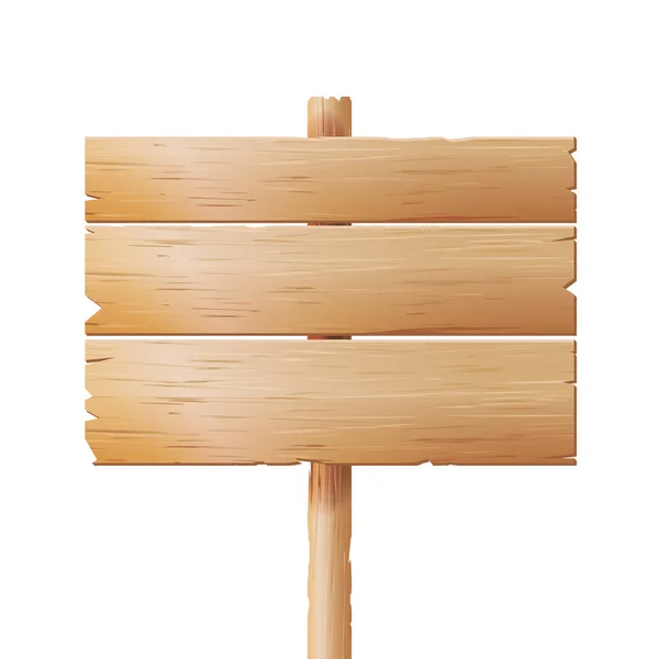 木制招牌矢量。卡通木旗帜白色背景上孤立 — 图库矢量图片