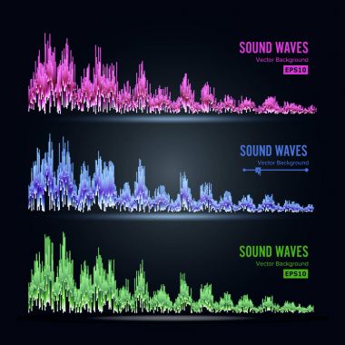 Nabız soyut vektör müzik ses dalgaları. Sentez ve elektronik ses işitme. Tunes ve zil sesleri oluşturmak için soyut teknoloji.