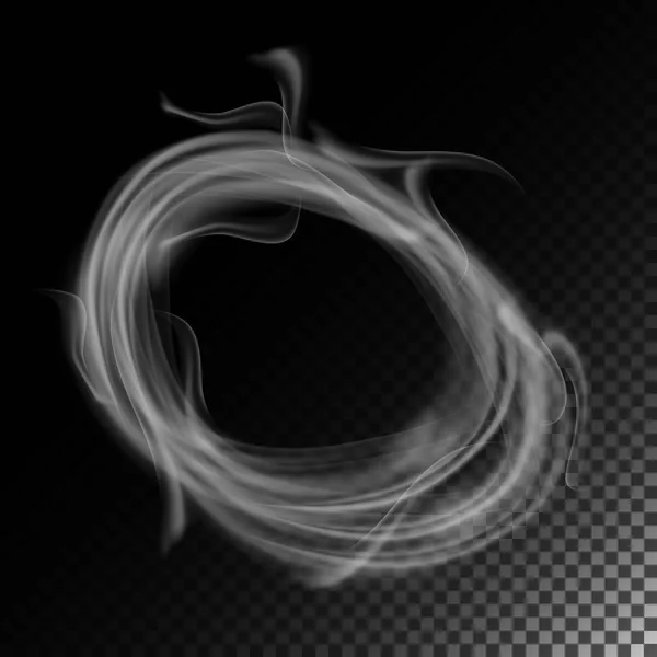 Realistiska cigarett rök vågor vektor. Uppsättning av rök abstrakt, effekt realistisk rök. Smoke Rings. — Stock vektor