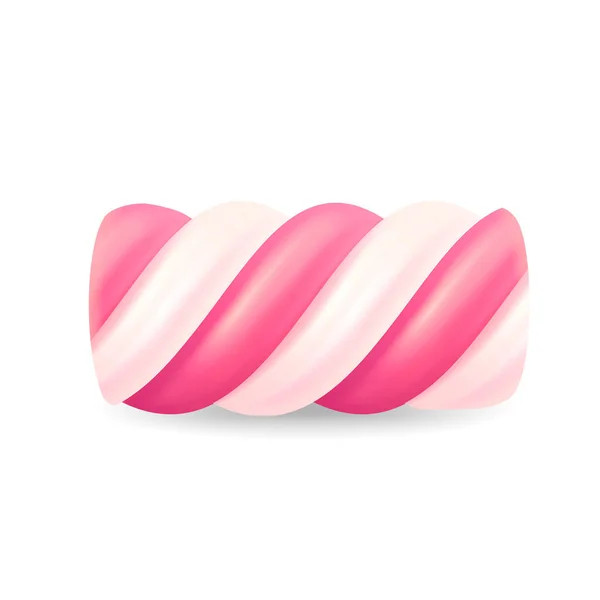 Realistische Marshmallows Süßigkeiten Vektor. Sweet Twist Illustration isoliert auf weißem Hintergrund. Kaubonbons gut für Verpackungsdesign, Rahmen, Rand. — Stockvektor