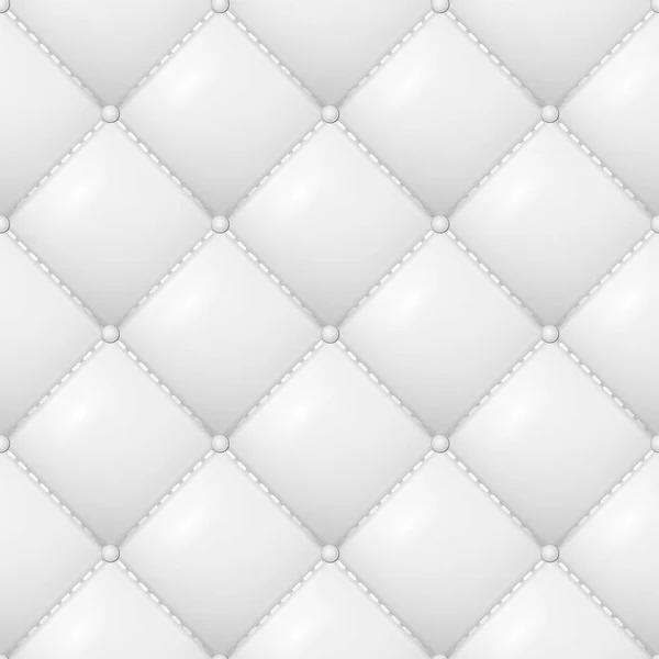 Quiltat mönster vektor. Abstrakt mjuk texturerat bakgrund med rutor i vitt. Närbild. — Stock vektor
