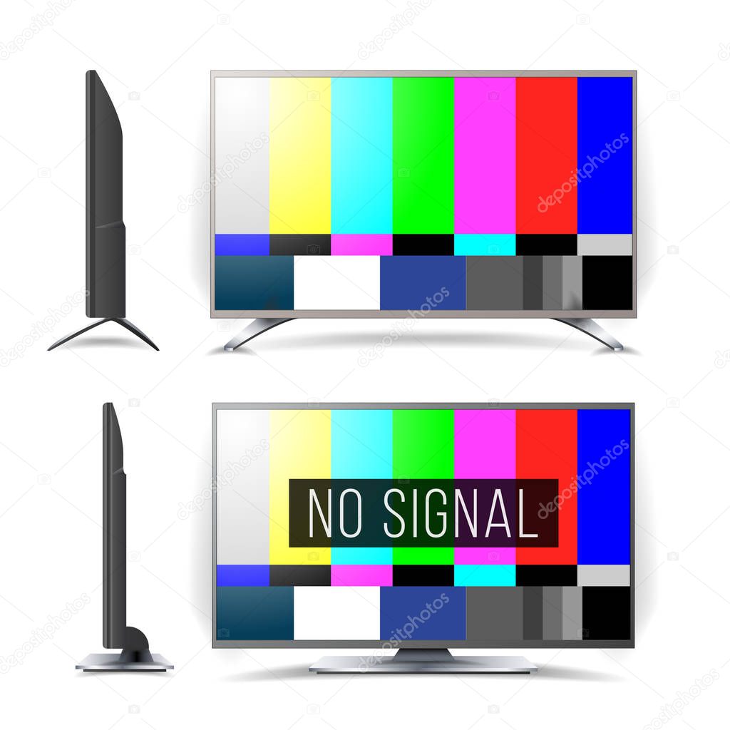 Kein Signal Tv Testbild Vektor. LCD-Monitor. Flat Screen ...